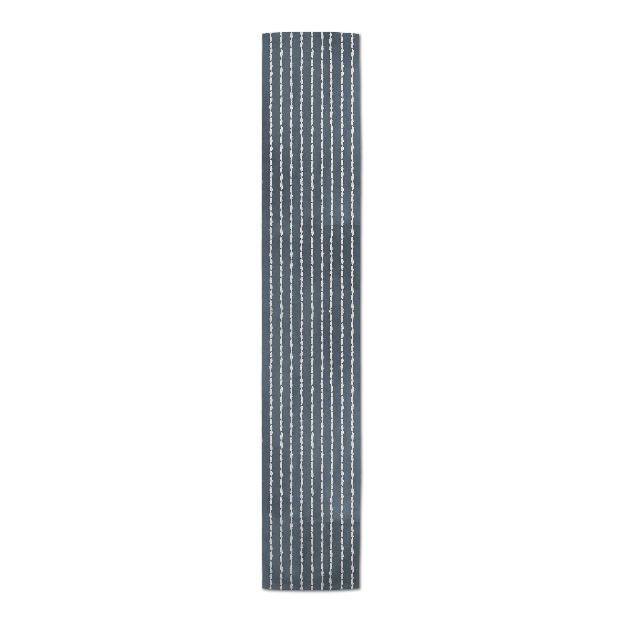 Stripes on Blue Outdoor Table Runner